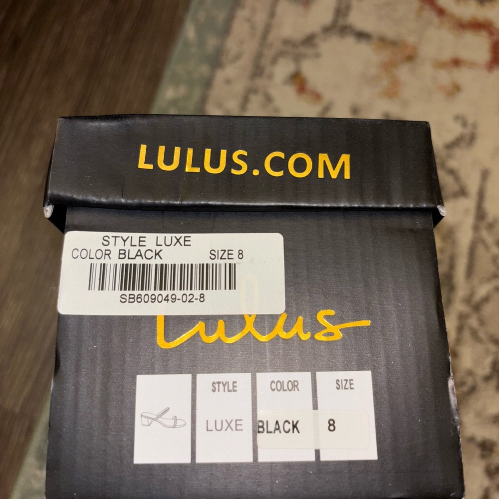 Lulu's Black Rhinestone Strap Heels - Picture 4 of 5